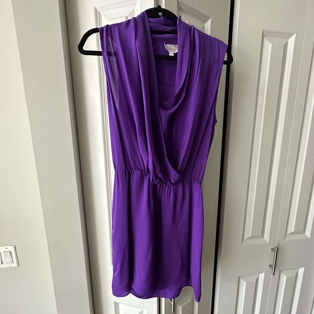 Parker Silk Purple Sleeveless Dress Size XS